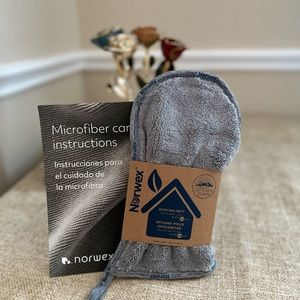 NORWEX DUAL SIDED ALL-PURPOSE MICROFIBER DUSTING MITT GRAPHITE / GRAY ~ NEW